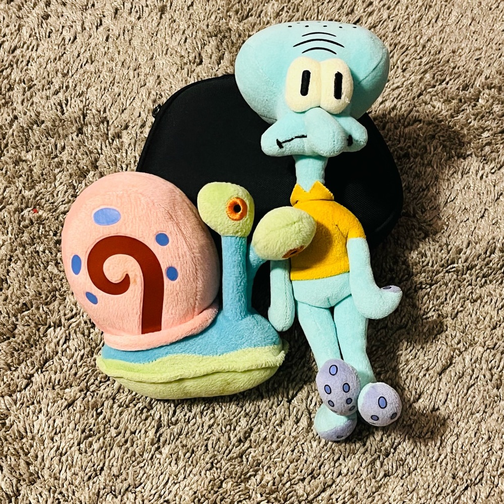 Ty Beanie Babies SpongeBob (Squidward and Gary) Plush Bundle